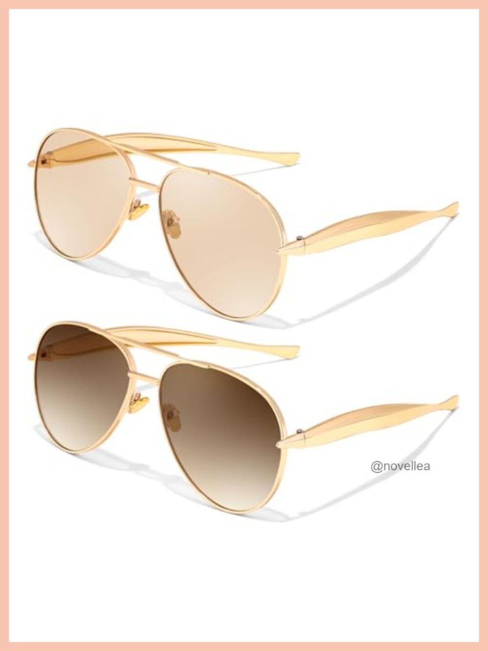 Oversized Aviator Sunglasses Women Men Retro Metal Frame UV400 Driving Daily